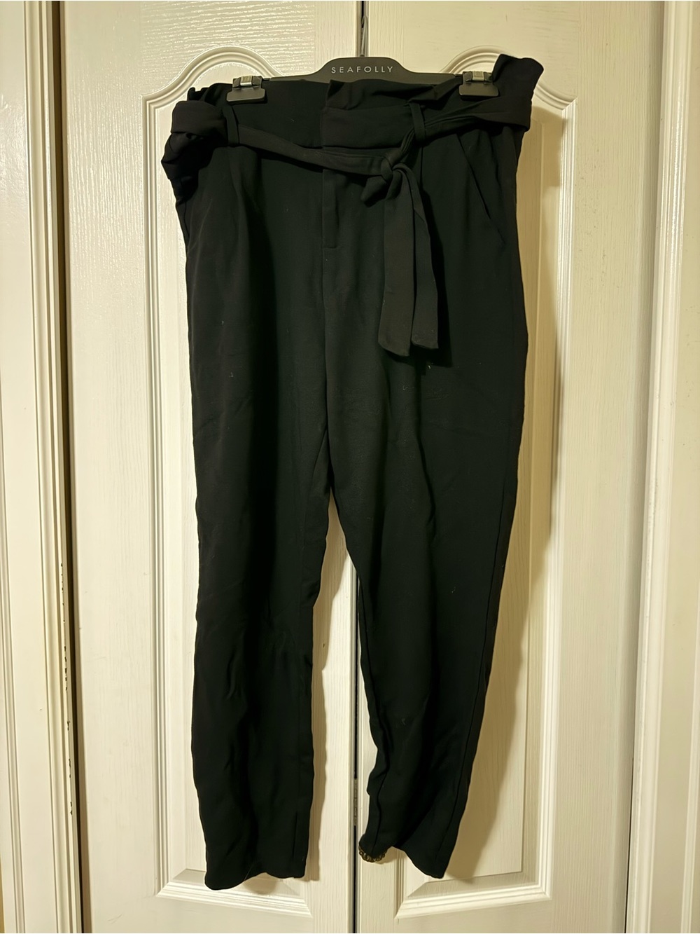 Vero moda Black Paperbag Waist Pants with Tie